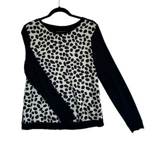 Coldwater Creek Polka Dot Knit Top Womens XS Silky Pullover Business Casual